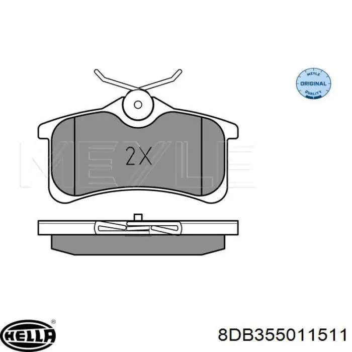 Задні гальмівні колодки 8DB355011511 HELLA