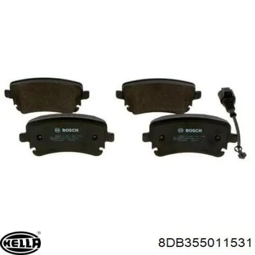 Задні гальмівні колодки 8DB355011531 HELLA