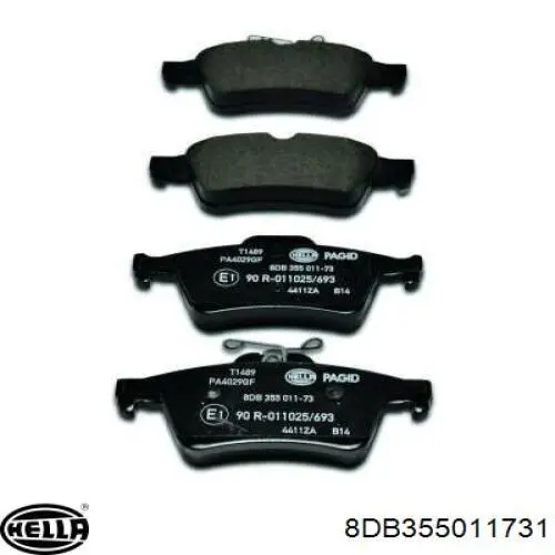 Купити 8DB355011731 HELLA Задні колодки
