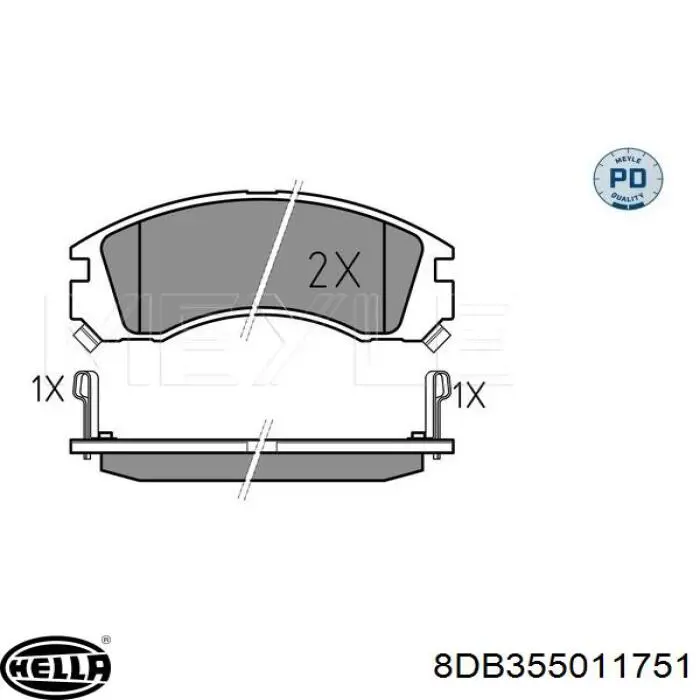 Передні тормозні колодки 8DB355011751 HELLA