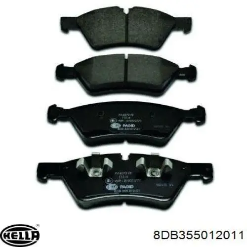 Купити 8DB355012011 HELLA Колодки гальмівні передні, дискові