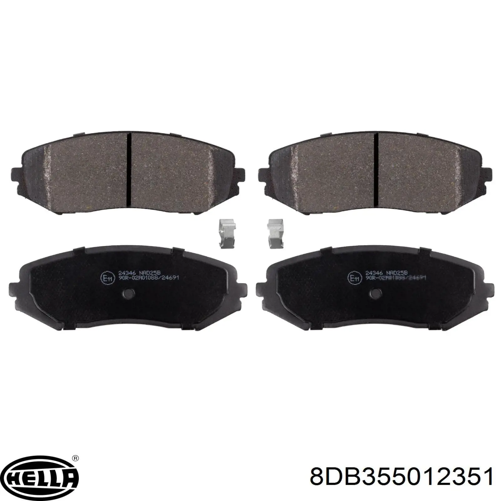 Купити 8DB355012351 HELLA Колодки гальмівні передні, дискові
