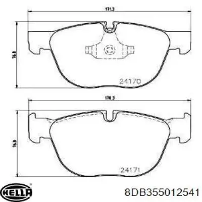 Гальмівні колодки HELLA 8DB355012541 ціна, від 57.09 USD