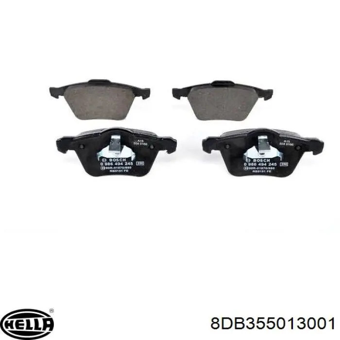 Купити 8DB355013001 HELLA Колодки гальмівні передні, дискові