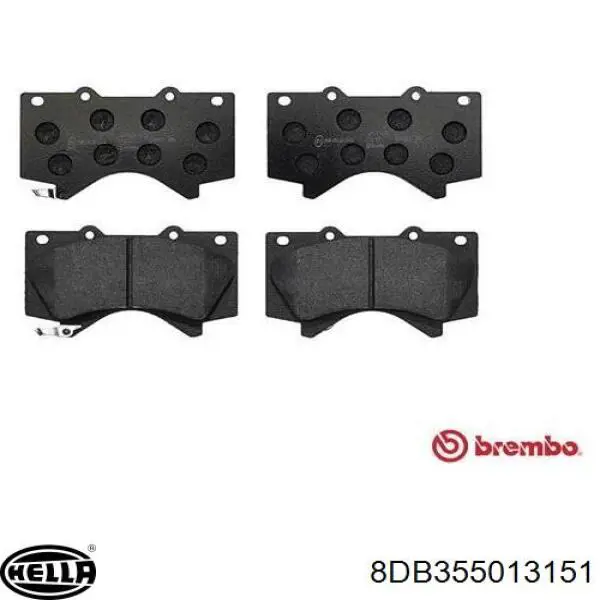 Купити 8DB355013151 HELLA Колодки гальмівні передні, дискові