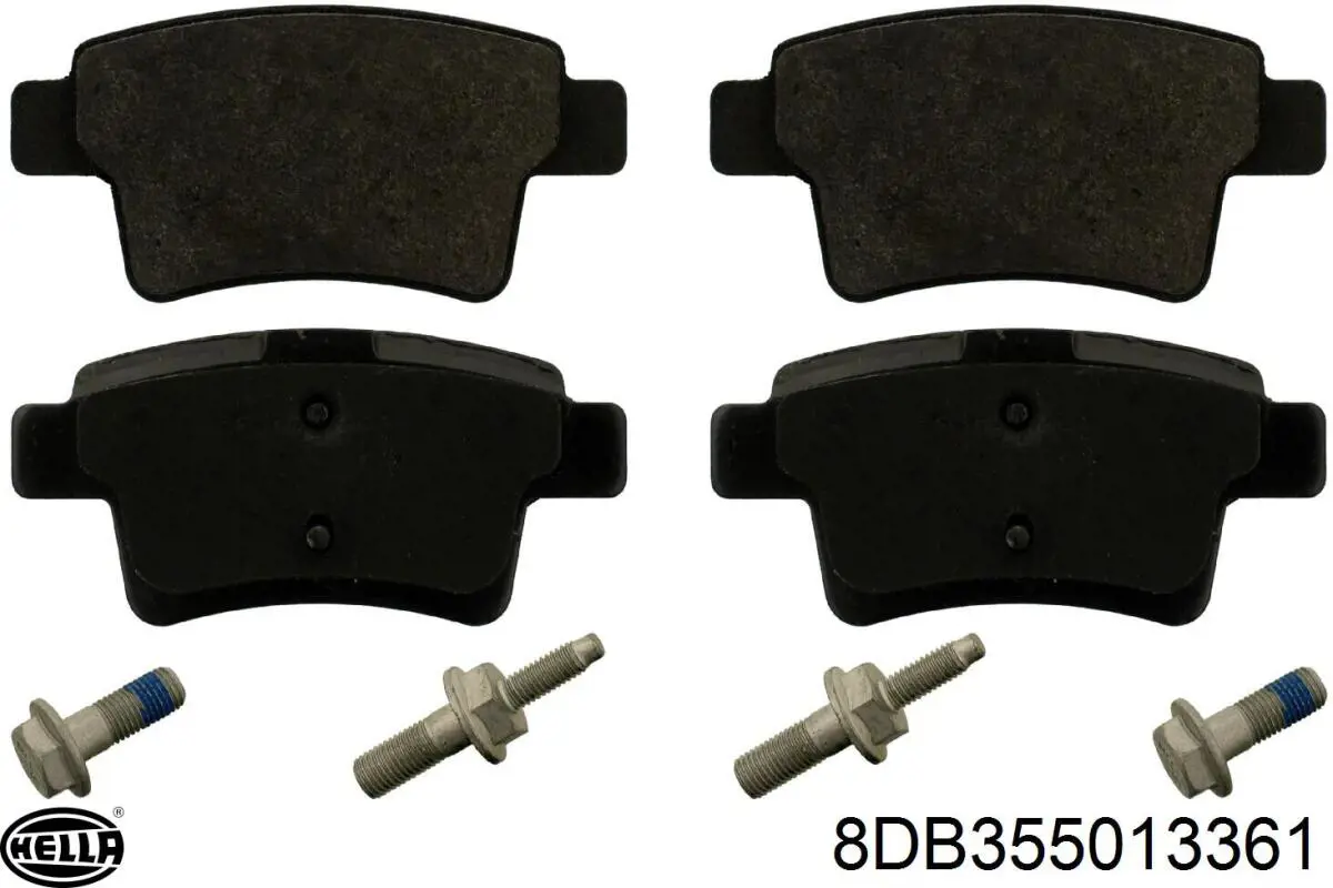 Задні гальмівні колодки 8DB355013361 HELLA