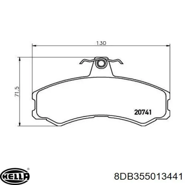 Колодки гальмівні передні, дискові 8DB355013441 HELLA