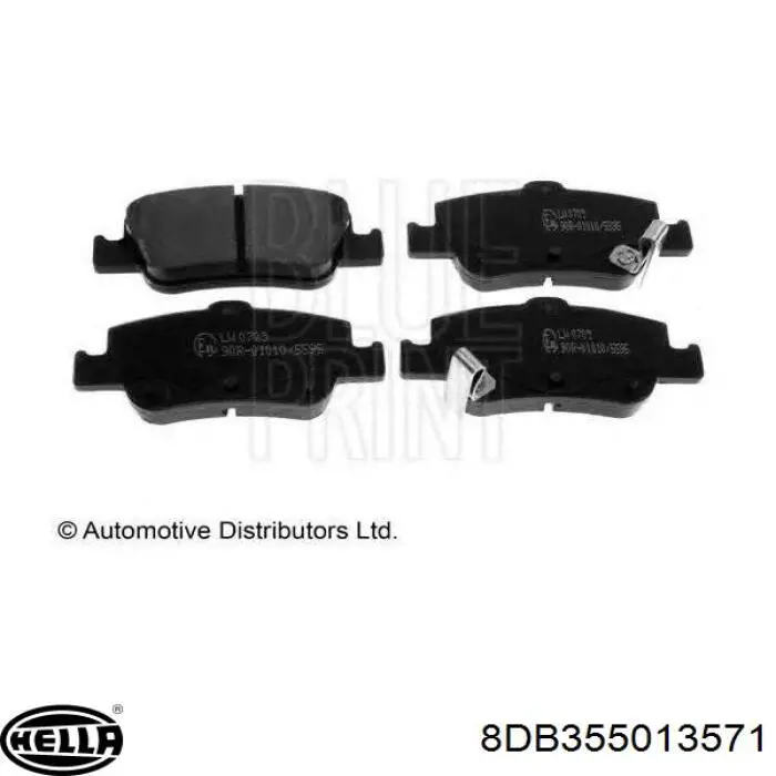Задні гальмівні колодки 8DB355013571 HELLA