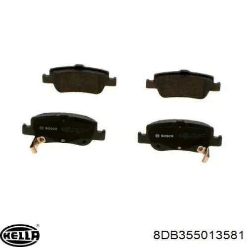 Задні гальмівні колодки 8DB355013581 HELLA