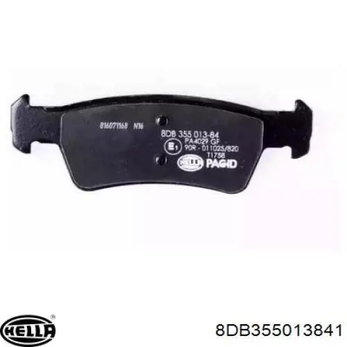 Колодки гальмові задні, дискові 8DB355013841 HELLA