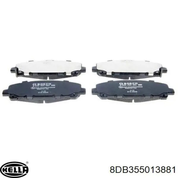 Передні тормозні колодки 8DB355013881 HELLA