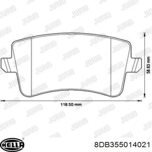 Купити 8DB355014021 HELLA Задні колодки