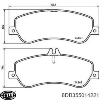 Гальмівні колодки HELLA 8DB355014221 ціна, від 53.23 USD