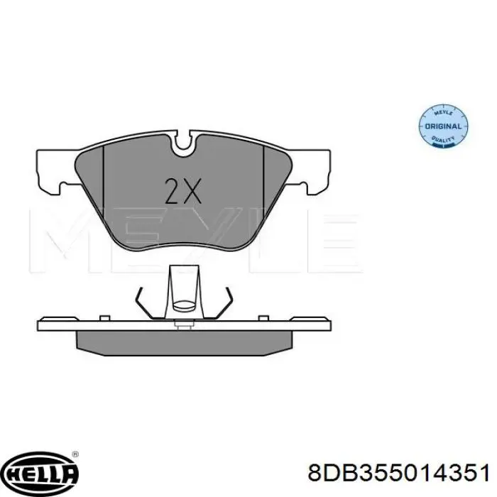 Передні тормозні колодки 8DB355014351 HELLA