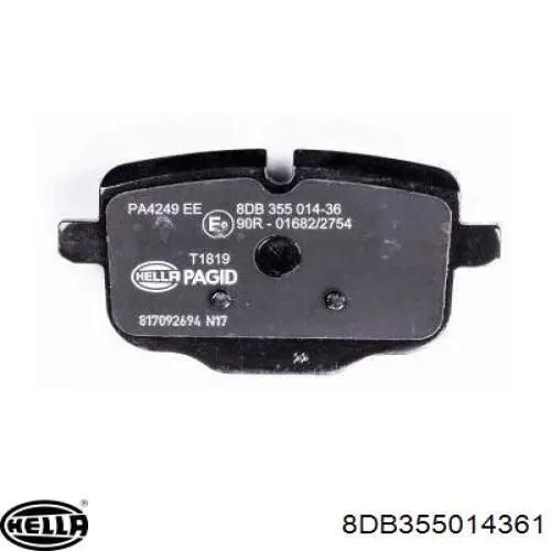 Купити 8DB355014361 HELLA Задні колодки