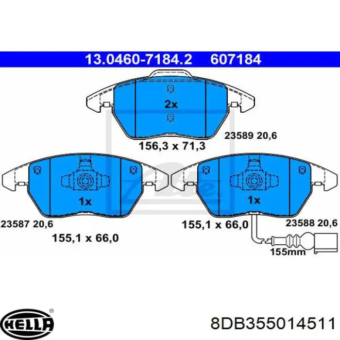 Гальмівні колодки VAG 1K0615106AL ціна, від 29.62 USD