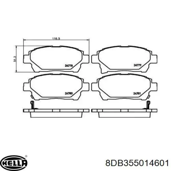 Колодки гальмівні передні, дискові 0446574020 Aston Martin