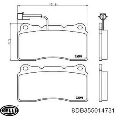 Колодки гальмівні передні, дискові 8DB355014731 HELLA