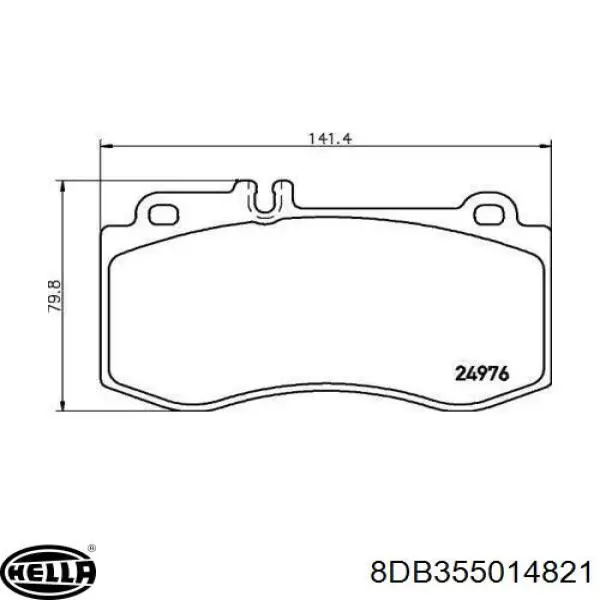 Передні тормозні колодки 8DB355014821 HELLA
