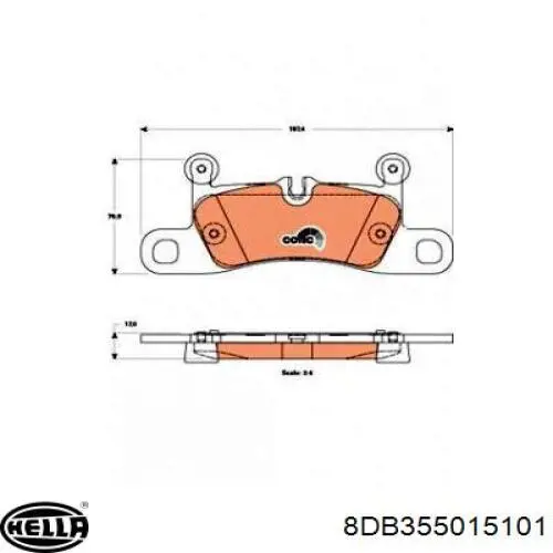 Задні гальмівні колодки 8DB355015101 HELLA