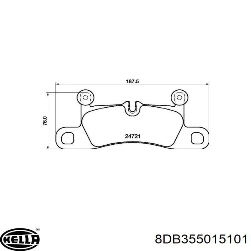 Купити 8DB355015101 HELLA Задні колодки