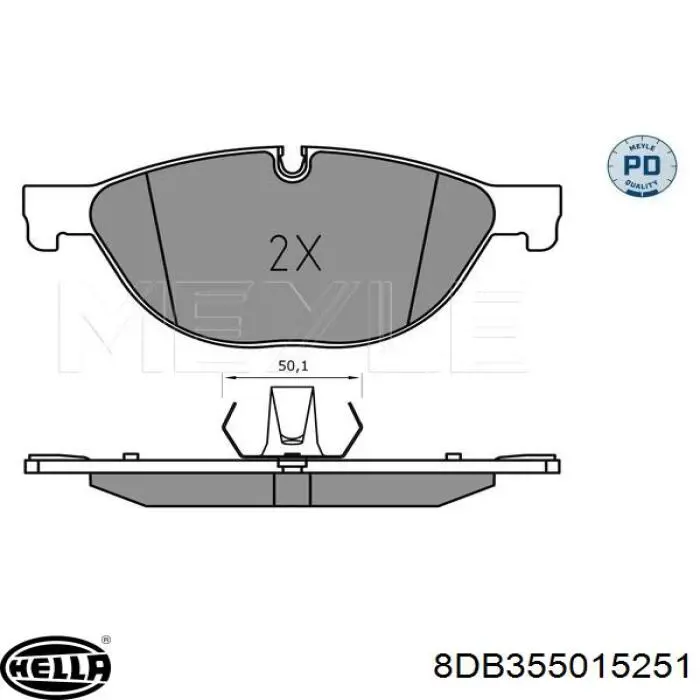 Передні тормозні колодки 8DB355015251 HELLA