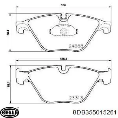 Колодки гальмівні передні, дискові 8DB355015261 HELLA