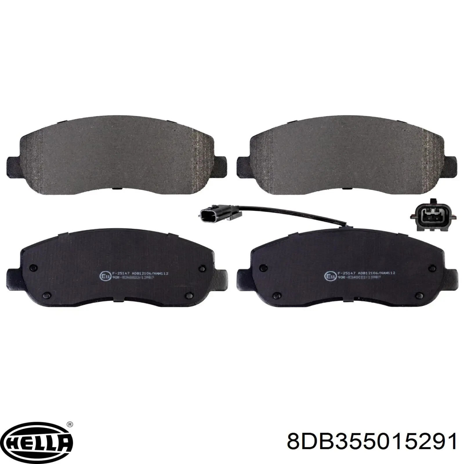 Купити 8DB355015291 HELLA Колодки гальмівні передні, дискові