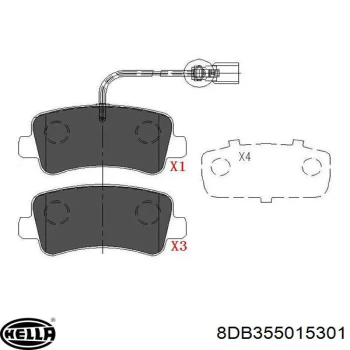 Купити 8DB355015301 HELLA Задні колодки
