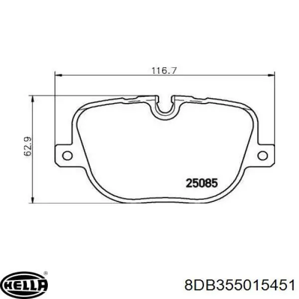 Задні гальмівні колодки HELLA 8DB355015451 ціна, від 62.41 USD