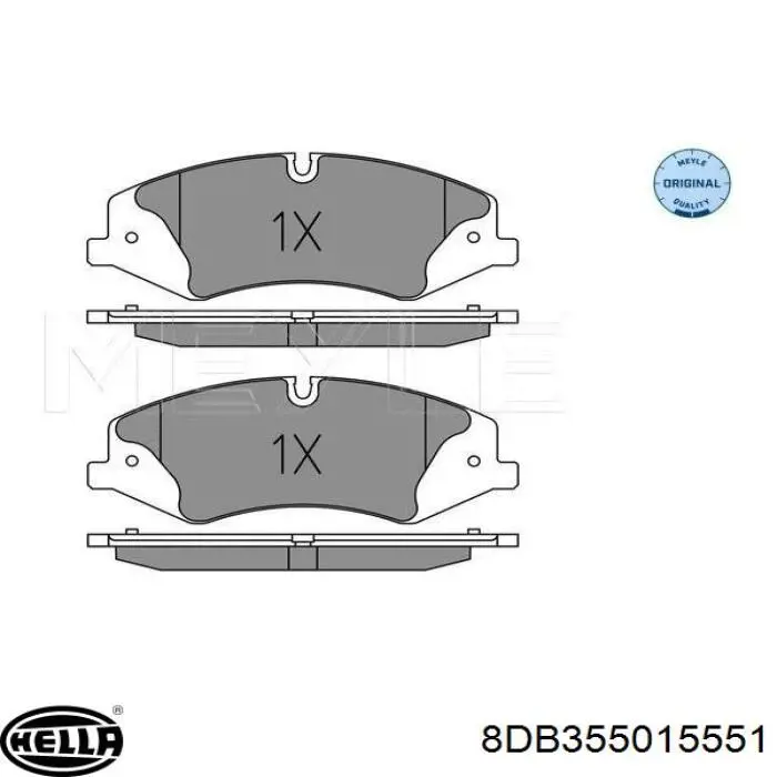 Передні тормозні колодки 8DB355015551 HELLA