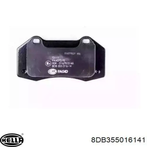 Колодки гальмівні передні, дискові 8DB355016141 HELLA