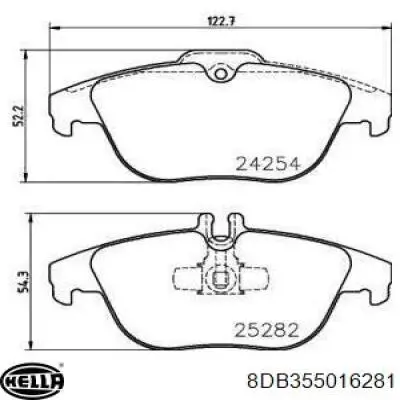 Колодки гальмові задні, дискові 8DB355016281 HELLA