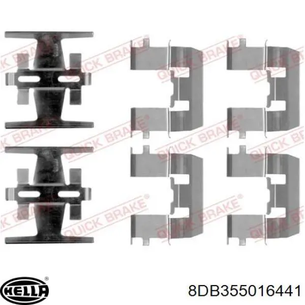 Купити 8DB355016441 HELLA Колодки гальмівні передні, дискові