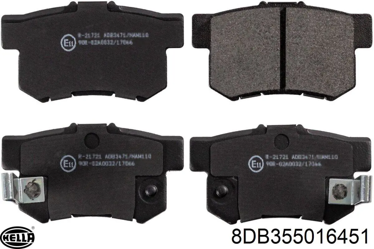 Купити 8DB355016451 HELLA Задні колодки
