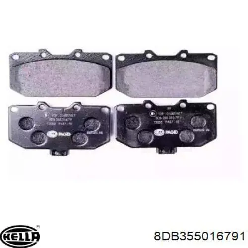 8DB355016791 HELLA колодки гальмівні передні, дискові