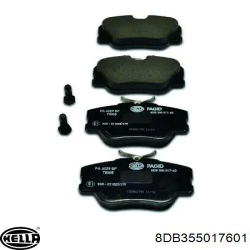Купити 8DB355017601 HELLA Колодки гальмівні передні, дискові