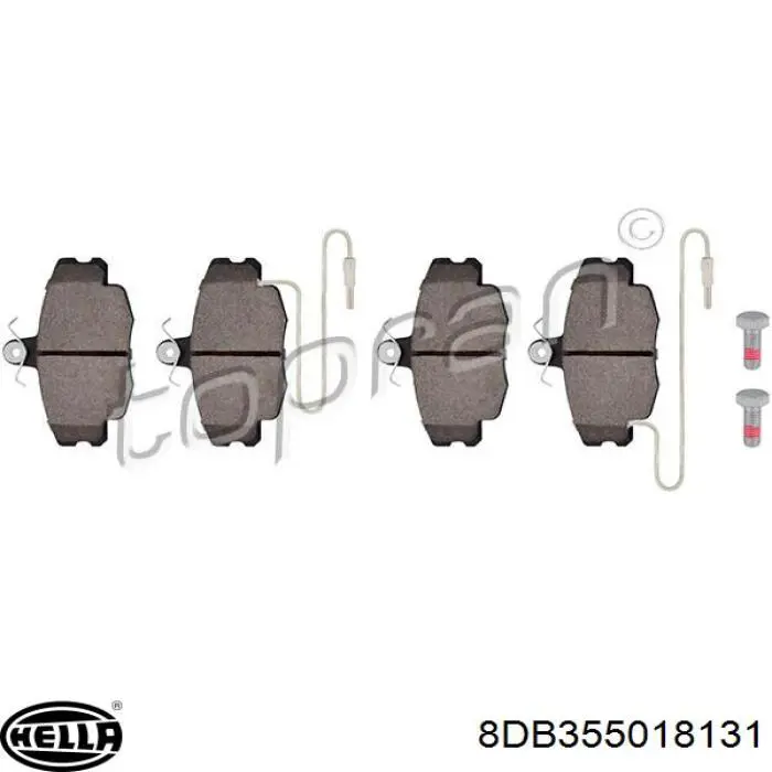 Передні тормозні колодки 8DB355018131 HELLA