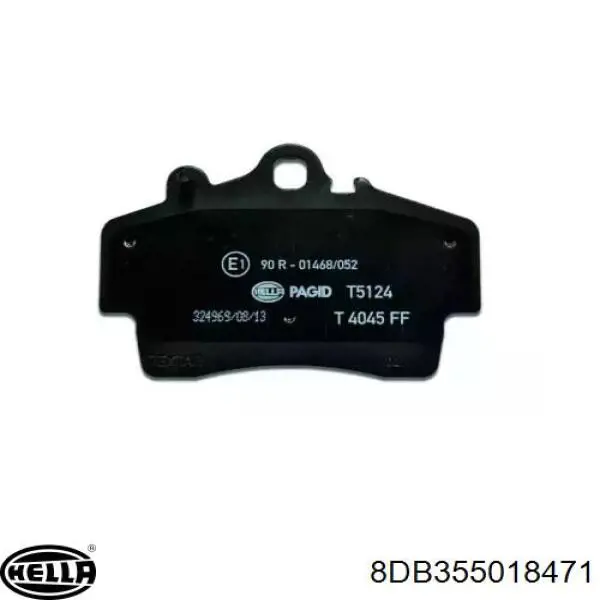 Колодки гальмівні передні, дискові 8DB355018471 HELLA