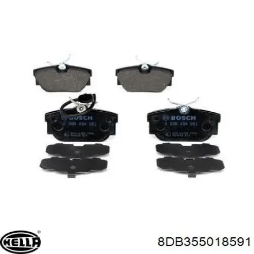 Задні гальмівні колодки 8DB355018591 HELLA