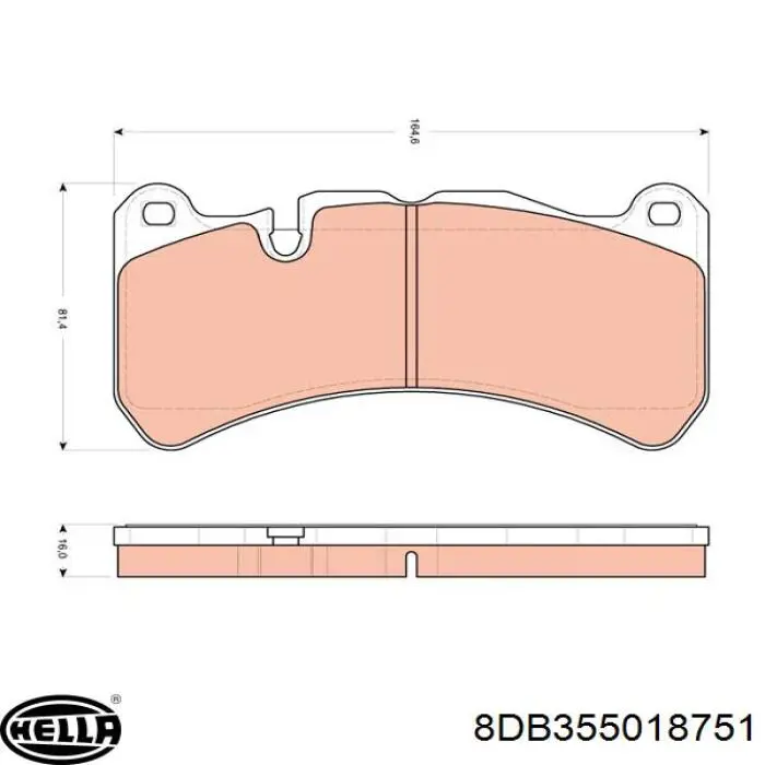 Задні гальмівні колодки 8DB355018751 HELLA