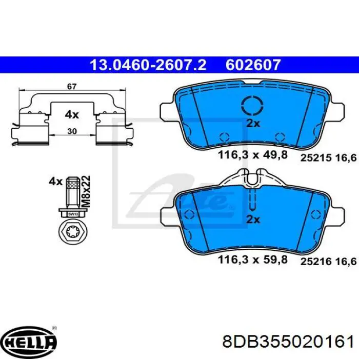 Купити B111339 Denckermann Задні колодки