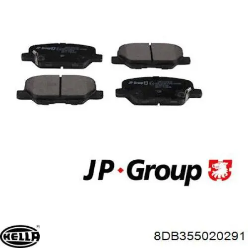 Задні гальмівні колодки 8DB355020291 HELLA