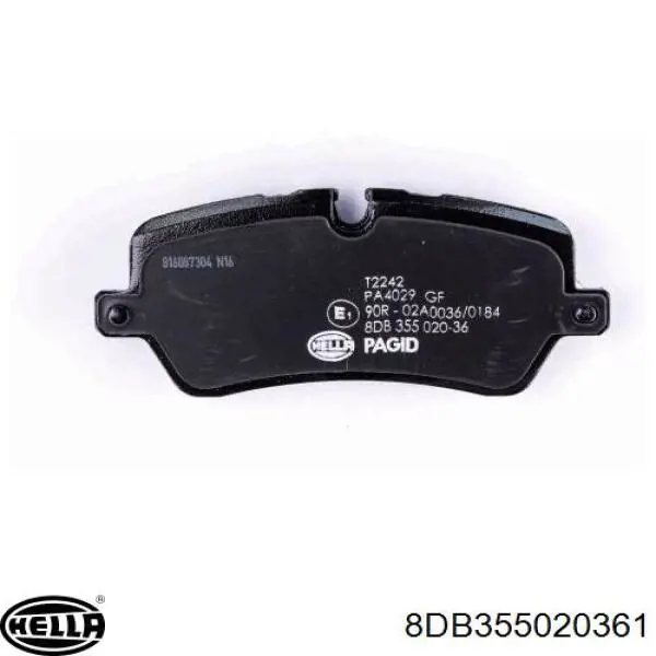 Колодки гальмові задні, дискові 8DB355020361 HELLA