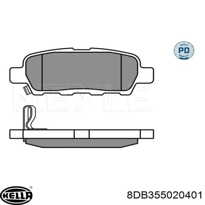 Задні гальмівні колодки 8DB355020401 HELLA