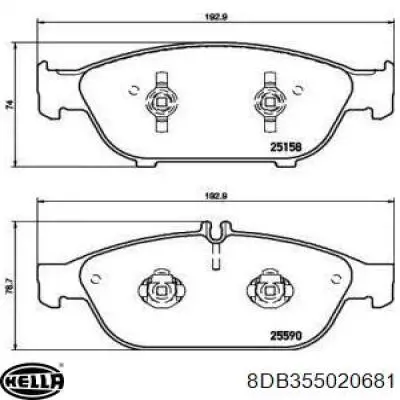 A0074208720 Mercedes Передні гальмівні колодки
