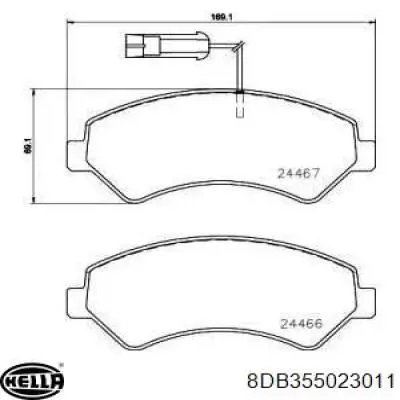 Колодки гальмівні передні, дискові 8DB355023011 HELLA