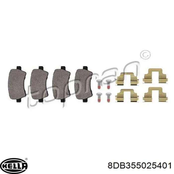 Купити 8DB355025401 HELLA Задні колодки
