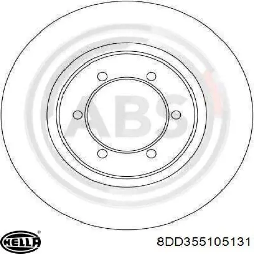 Диск гальмівний передній 8DD355105131 HELLA