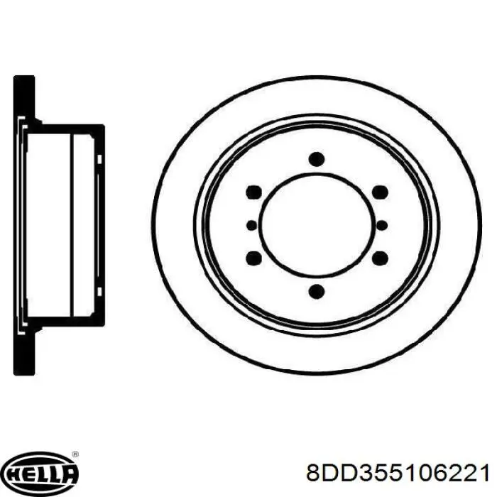 8DD355106221 HELLA диск гальмівний задній